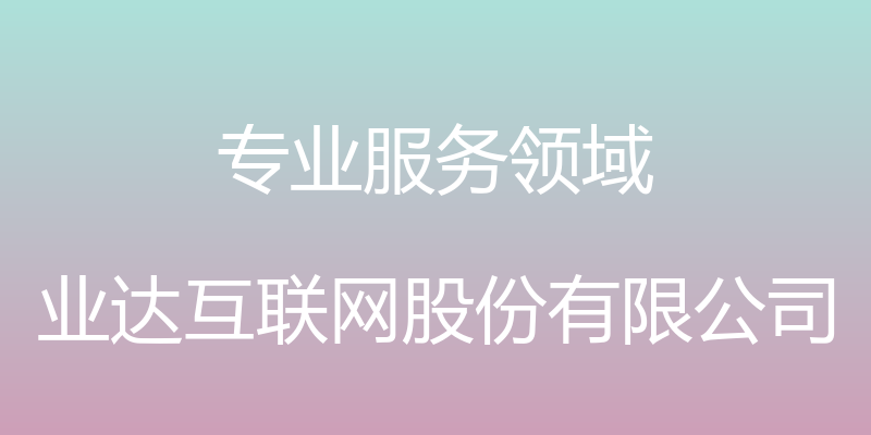 专业服务领域 - 业达互联网股份有限公司